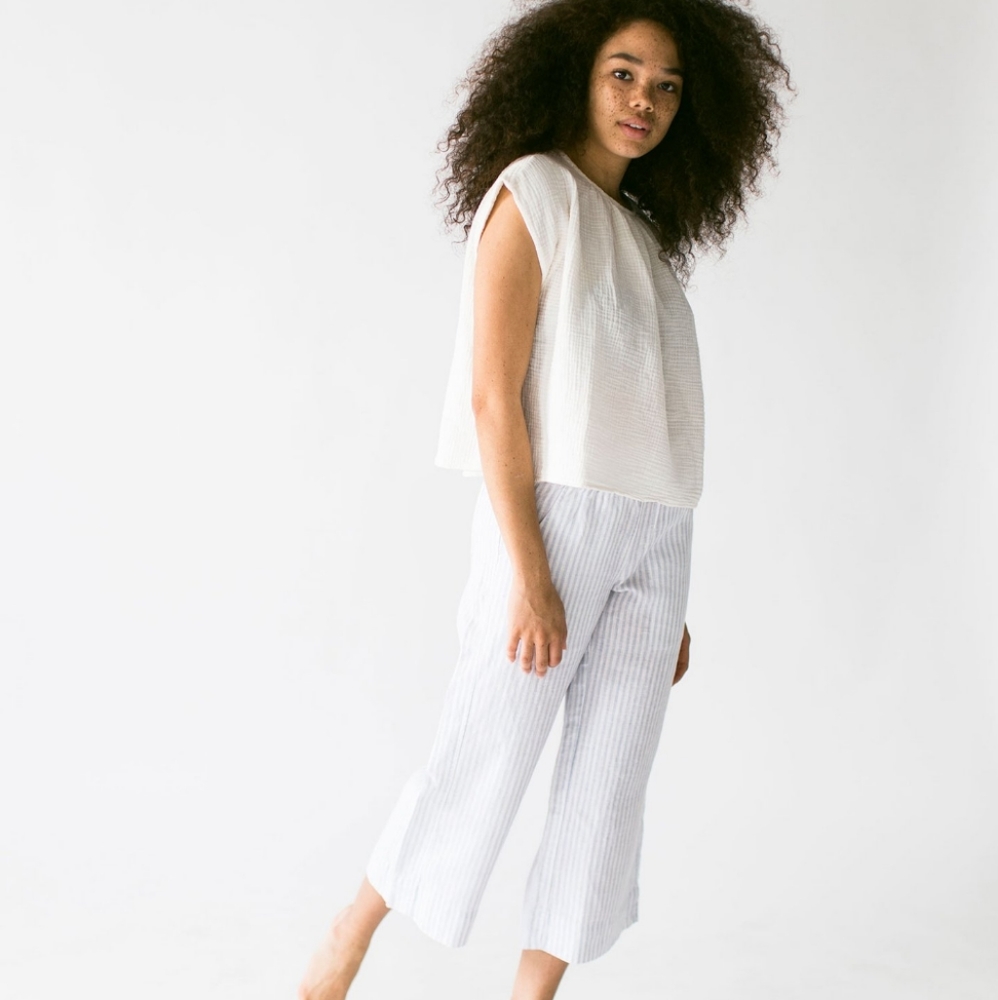 Suunday cropped linen everyday pocket pants